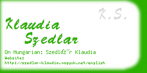 klaudia szedlar business card